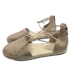 Eileen Fisher sandals Lee Platinum flat shoes Espadrilles Zipper sz 8.5 new